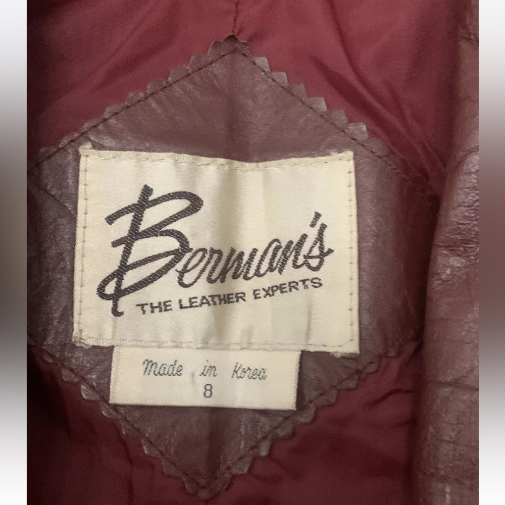 Bonaventura Women's Burgundy Leather Blazer Jacket - Picture 7 of 16